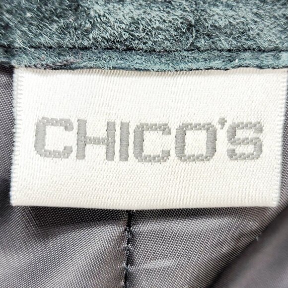 Chicos Pants Black Leather Straight Leg flat Front Size 2 - Picture 2 of 10